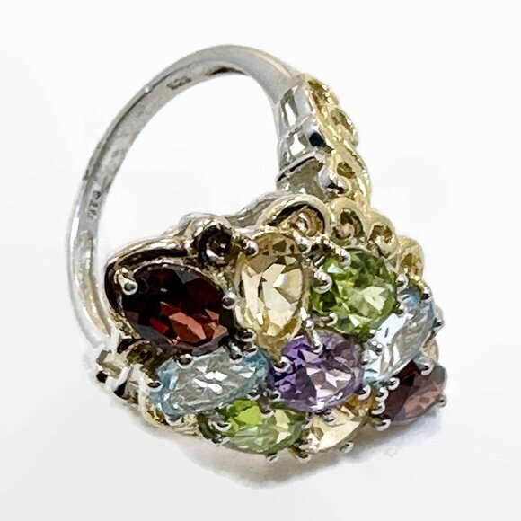 Gemstone Ring, Chuck Clemency: Designer, STS, Gold, Garnet, Amethyst, Peridot - Picture 5 of 6